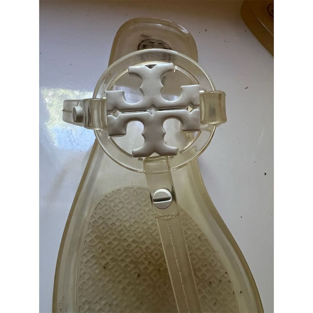 Tory Burch Mini Miller Jelly Thong Sandals Clear Women's size 8 - Picture 2 of 4